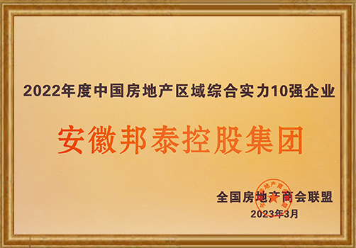 2022年度中國房地產區(qū)域綜合實力10強企業(yè)